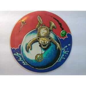 Grateful Dead Car Window Decal Bear Necklace On Ball In Ocean Original 1992